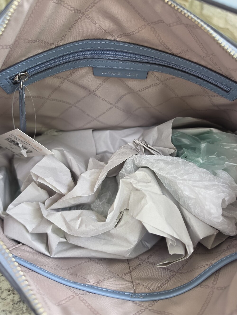 Michael Kors Laney Large Blue Hobo Shoulder Bag - Picture 5 of 9
